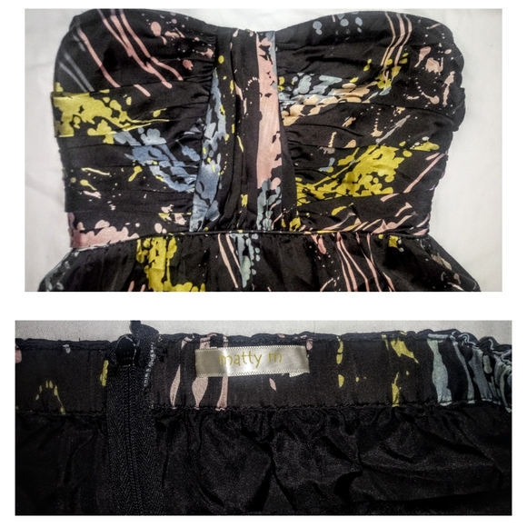 Matty M Matte Satin Strapless Sun/Cocktail Dress - Picture 4 of 5